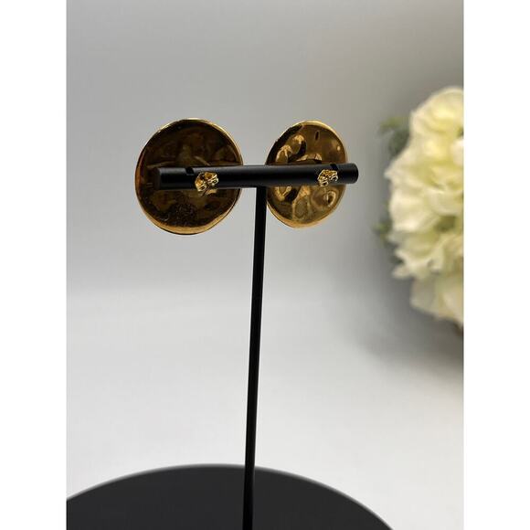 Soko Maji Round Stud 24K gold-plated Statement Earrings Handcrafted Kenya Made - Picture 9 of 11